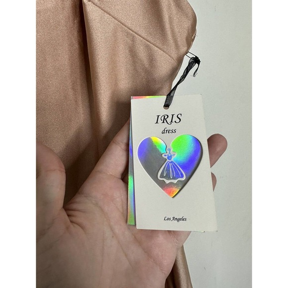 Iris Rose Gold Stretch Tank Spaghetti Straps Stretch Mini Dress Sz XL NEW - Picture 4 of 8